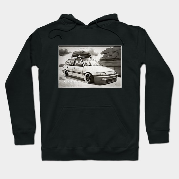 Honda Civic Wagovan Version 1 Hoodie by CarTeeExclusives